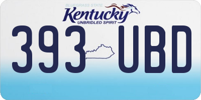 KY license plate 393UBD