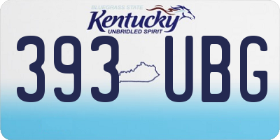 KY license plate 393UBG
