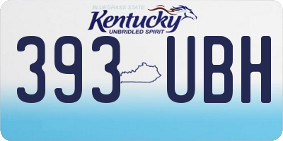 KY license plate 393UBH