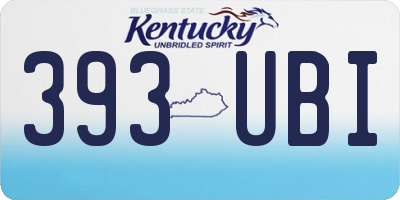 KY license plate 393UBI
