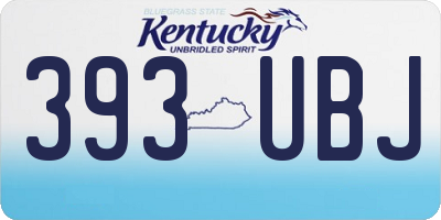 KY license plate 393UBJ