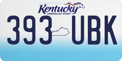 KY license plate 393UBK