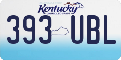 KY license plate 393UBL