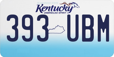 KY license plate 393UBM