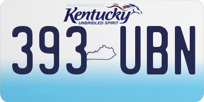 KY license plate 393UBN