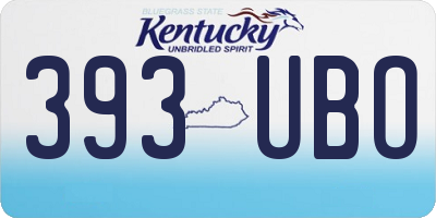 KY license plate 393UBO