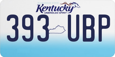 KY license plate 393UBP