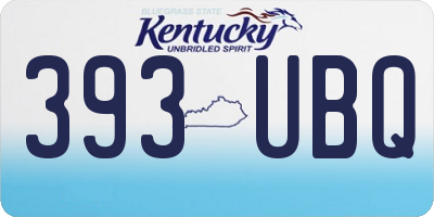 KY license plate 393UBQ
