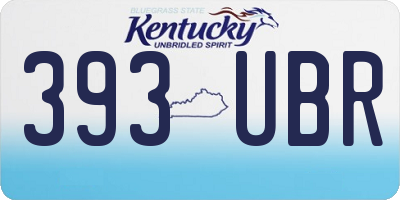 KY license plate 393UBR
