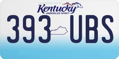 KY license plate 393UBS