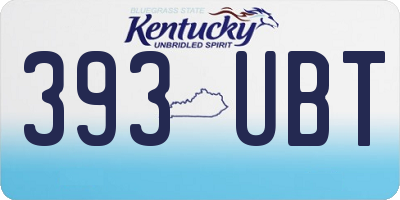 KY license plate 393UBT