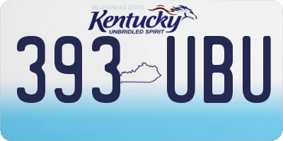 KY license plate 393UBU