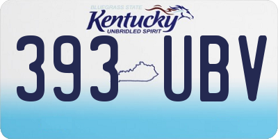 KY license plate 393UBV