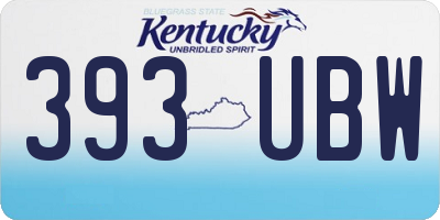 KY license plate 393UBW