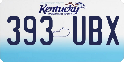 KY license plate 393UBX