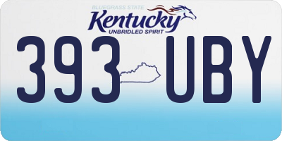 KY license plate 393UBY