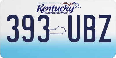 KY license plate 393UBZ