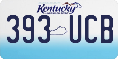 KY license plate 393UCB