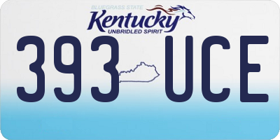 KY license plate 393UCE