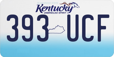 KY license plate 393UCF