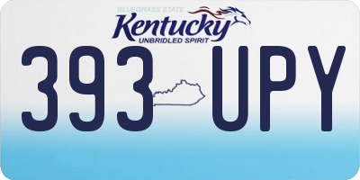 KY license plate 393UPY