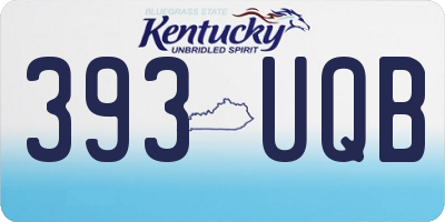KY license plate 393UQB