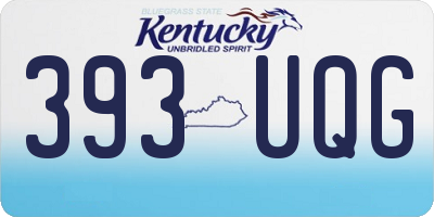 KY license plate 393UQG