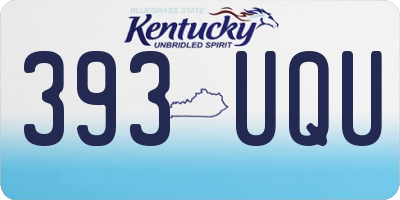 KY license plate 393UQU