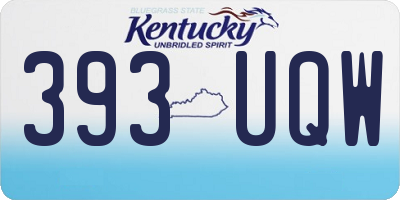 KY license plate 393UQW