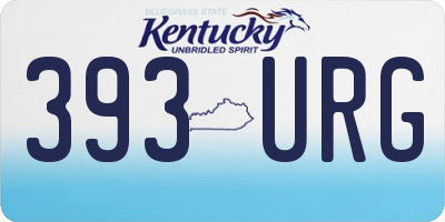 KY license plate 393URG
