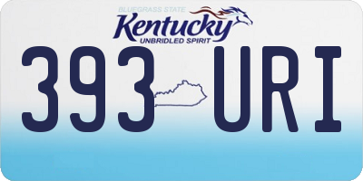 KY license plate 393URI