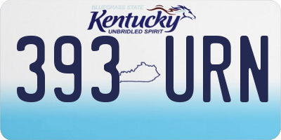 KY license plate 393URN