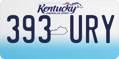 KY license plate 393URY