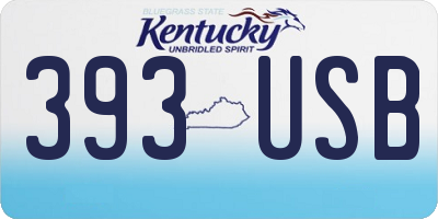 KY license plate 393USB