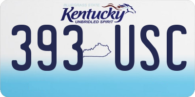 KY license plate 393USC