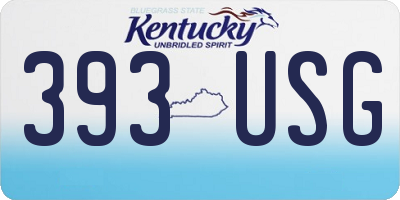 KY license plate 393USG