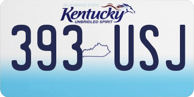 KY license plate 393USJ