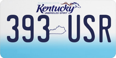 KY license plate 393USR