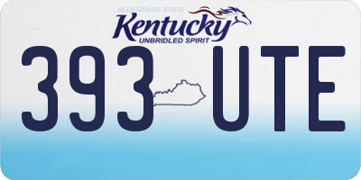 KY license plate 393UTE
