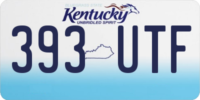 KY license plate 393UTF