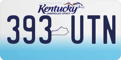 KY license plate 393UTN