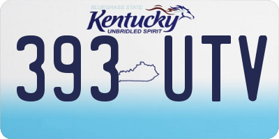 KY license plate 393UTV
