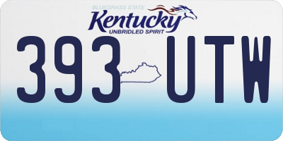 KY license plate 393UTW