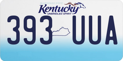 KY license plate 393UUA