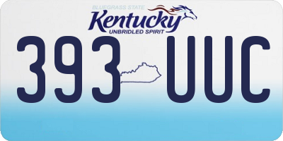 KY license plate 393UUC