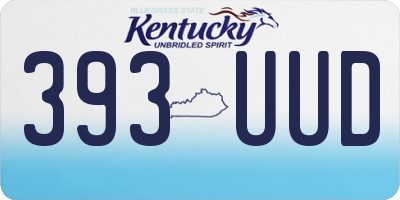 KY license plate 393UUD