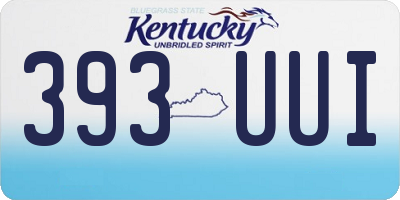 KY license plate 393UUI