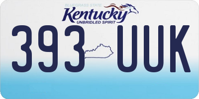 KY license plate 393UUK