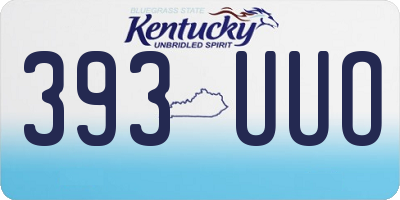 KY license plate 393UUO