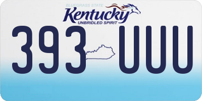 KY license plate 393UUU